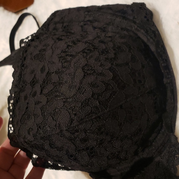 NWOT Victoria secret 40D black strapless push up bra lace - Picture 6 of 12
